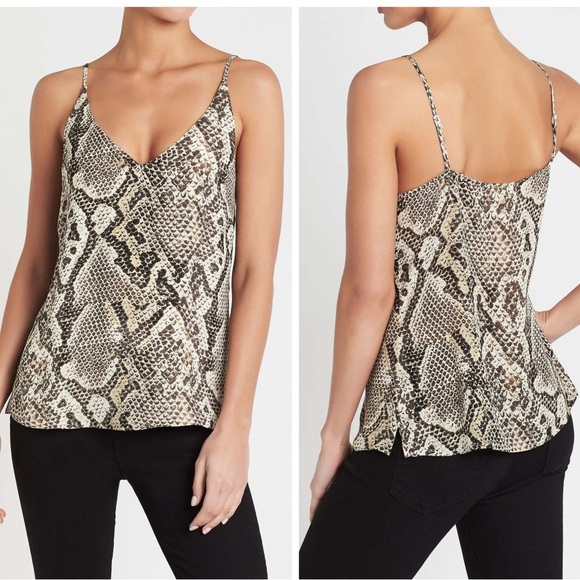 L’AGENCE Gabriella Cami 100% Silk Animal Print Snake Python Tank Size Small - Picture 1 of 11